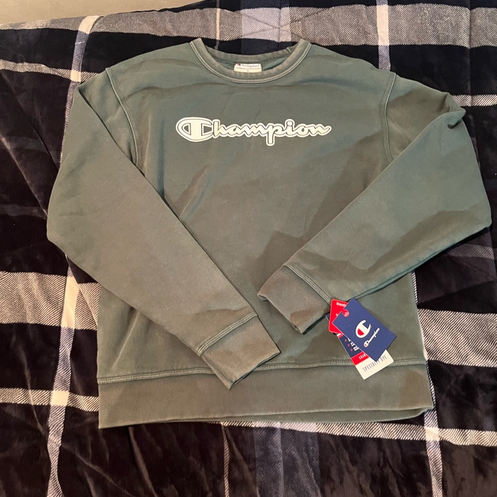 NEW Champion Men's Midweight Green Crew Sweatshirt/Crewneck Size M